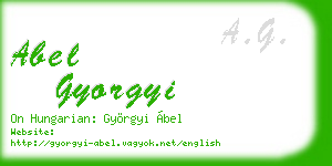 abel gyorgyi business card